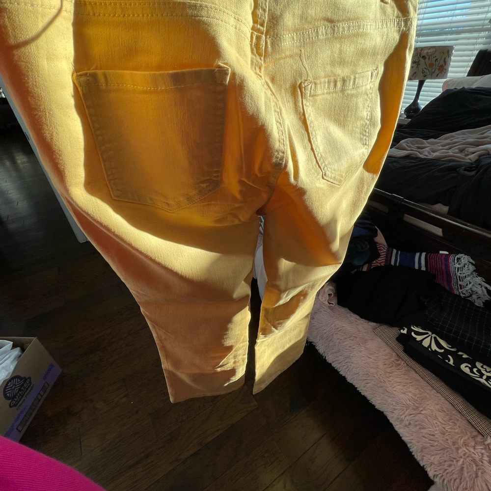 D.Jeans Yellow Cropped Pants size 16 - Picture 3 of 5